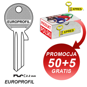Expres 507 - klucz surowy stalowy - Europrofil okrągły 2.1 - GDA1 - pakiet 55 sztuk